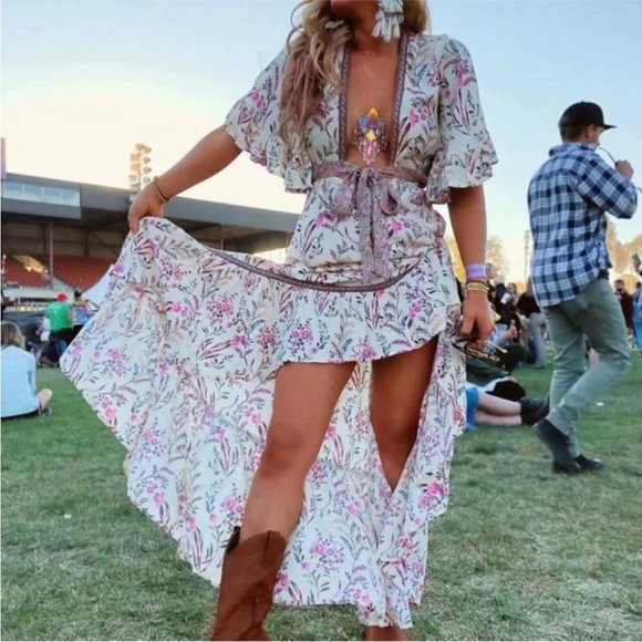 #79 Sale! New Boho Summer Floral Maisie Bambi Beach Dress - Picture 4 of 13